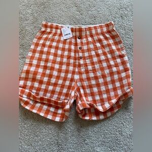 Free People Orange and White Shorts
